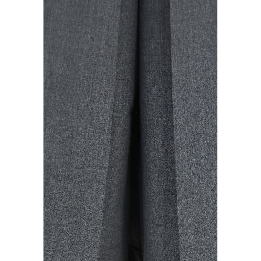 Gray Polyester Dress Pants