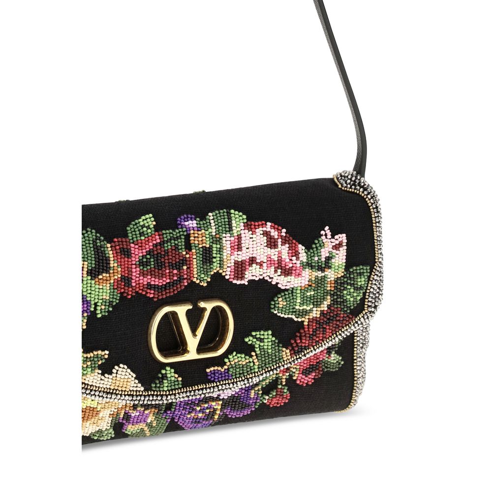 Black Satin Shoulder Bag