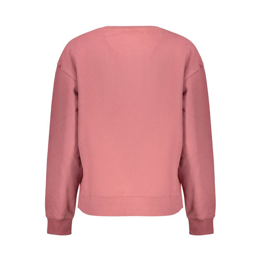 Pink Cotton Women Sweatshirt