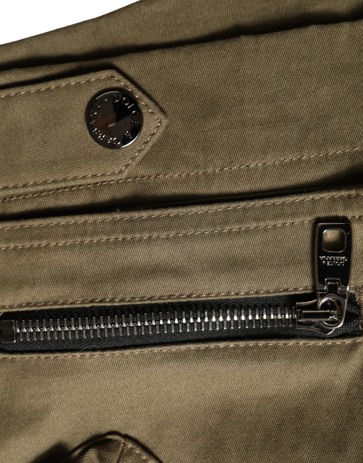 Green Cotton Mid Rise Cargo Hot Pants Shorts