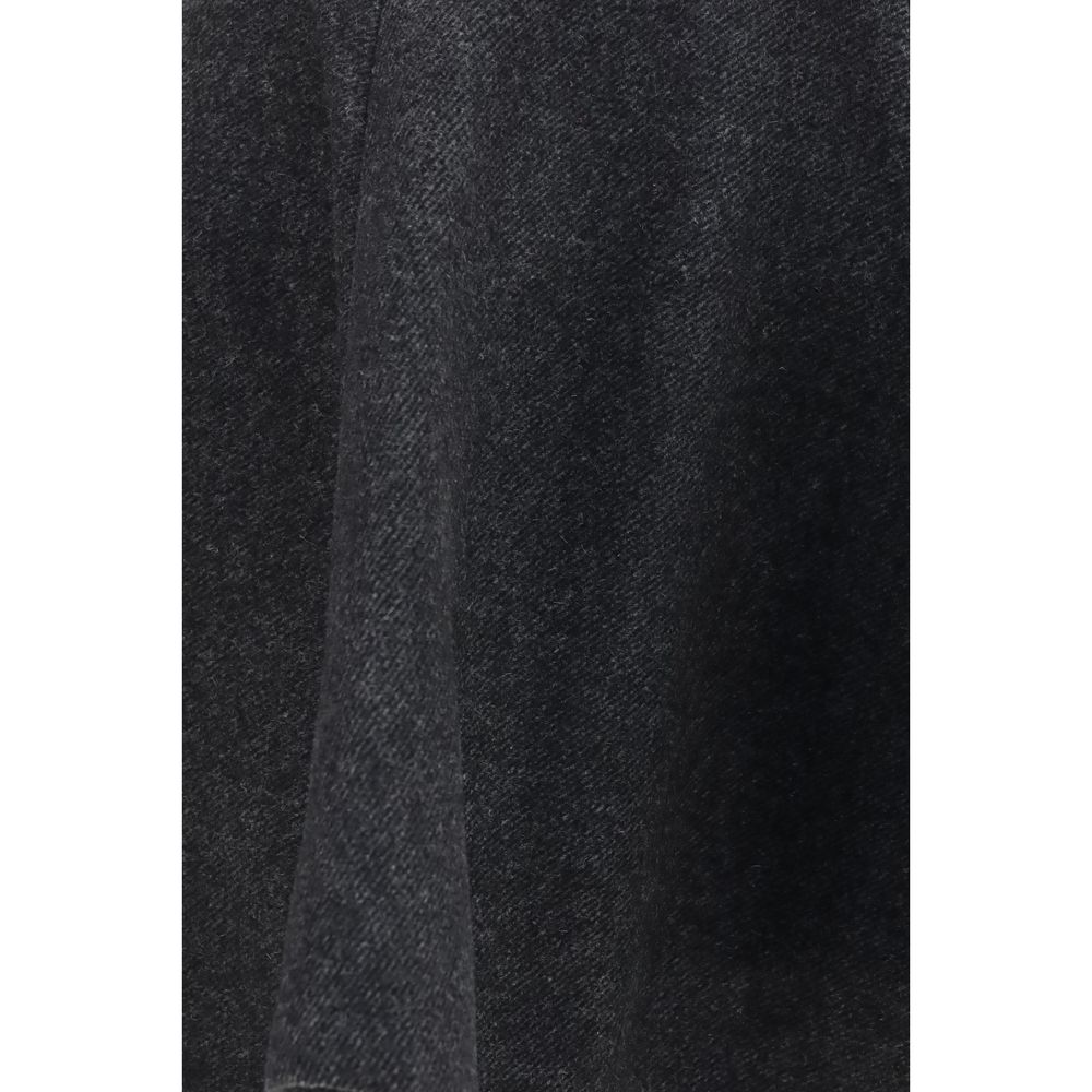 Gray Wool Oves Aries Midi Skirt