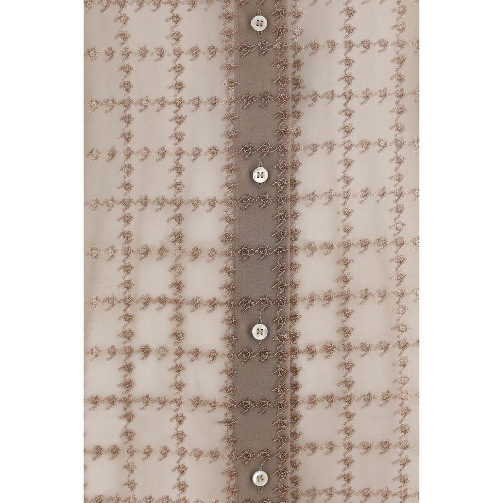 Beige Silk Shirt