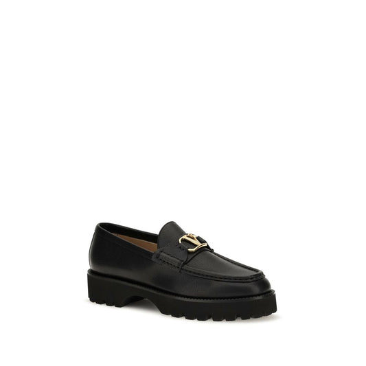 Black Goatskin Platform Loafers