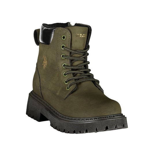 Green Polyurethane Women's Boot