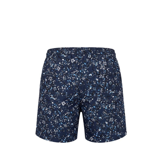 Blue Polyester Men Swim Short