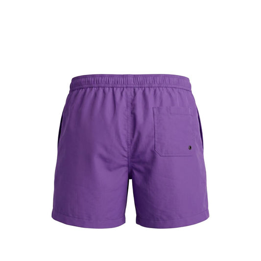 Purple Polyester Men Swim Short