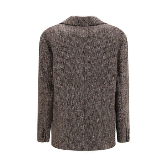 Brown Wool Oves Aries Biker Jacket