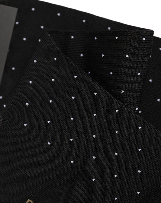 Men Black Cotton Polka Dot Mid Calf Accessory Socks