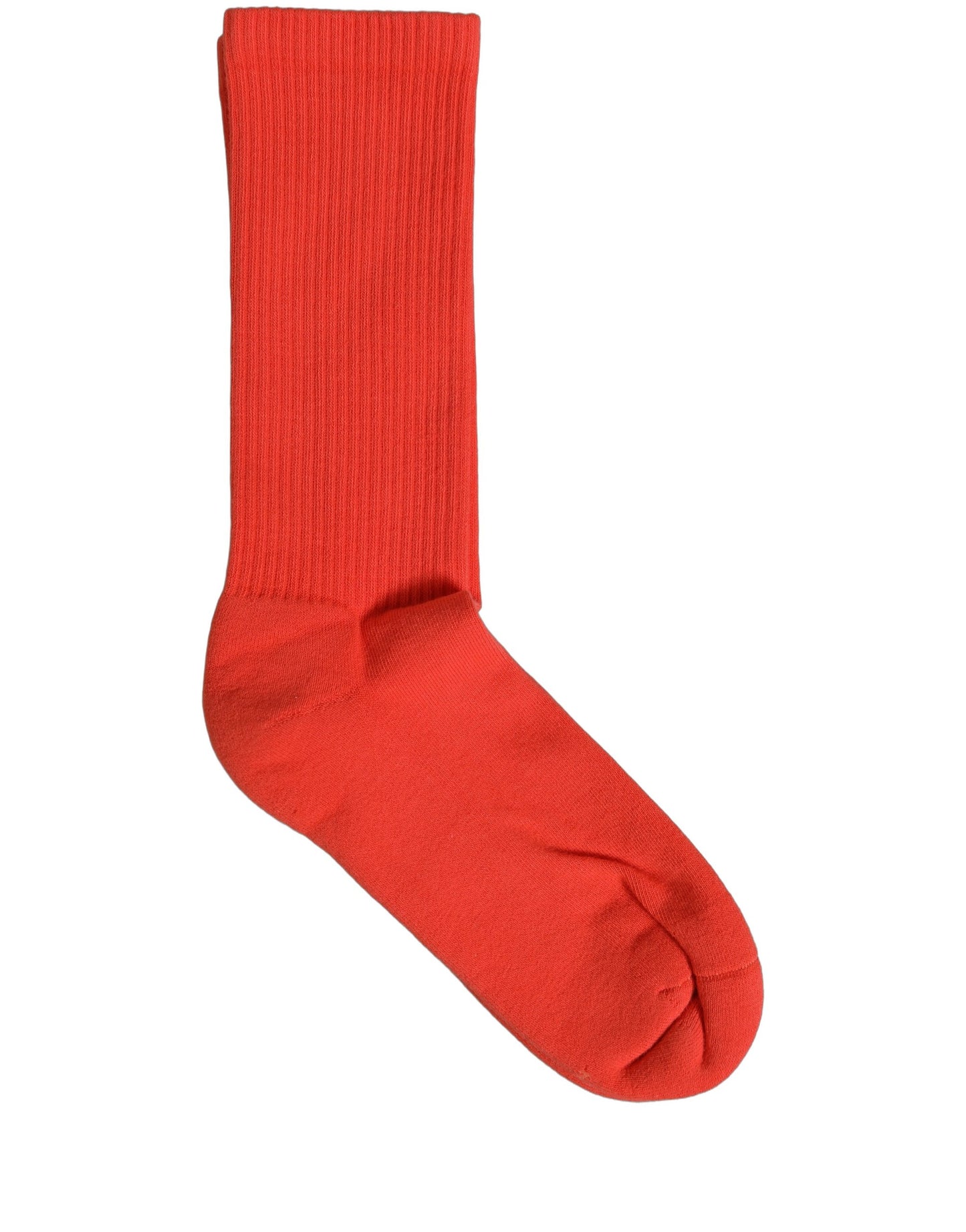 Red Cotton Ribbed Mid Calf Women Accessory Socks