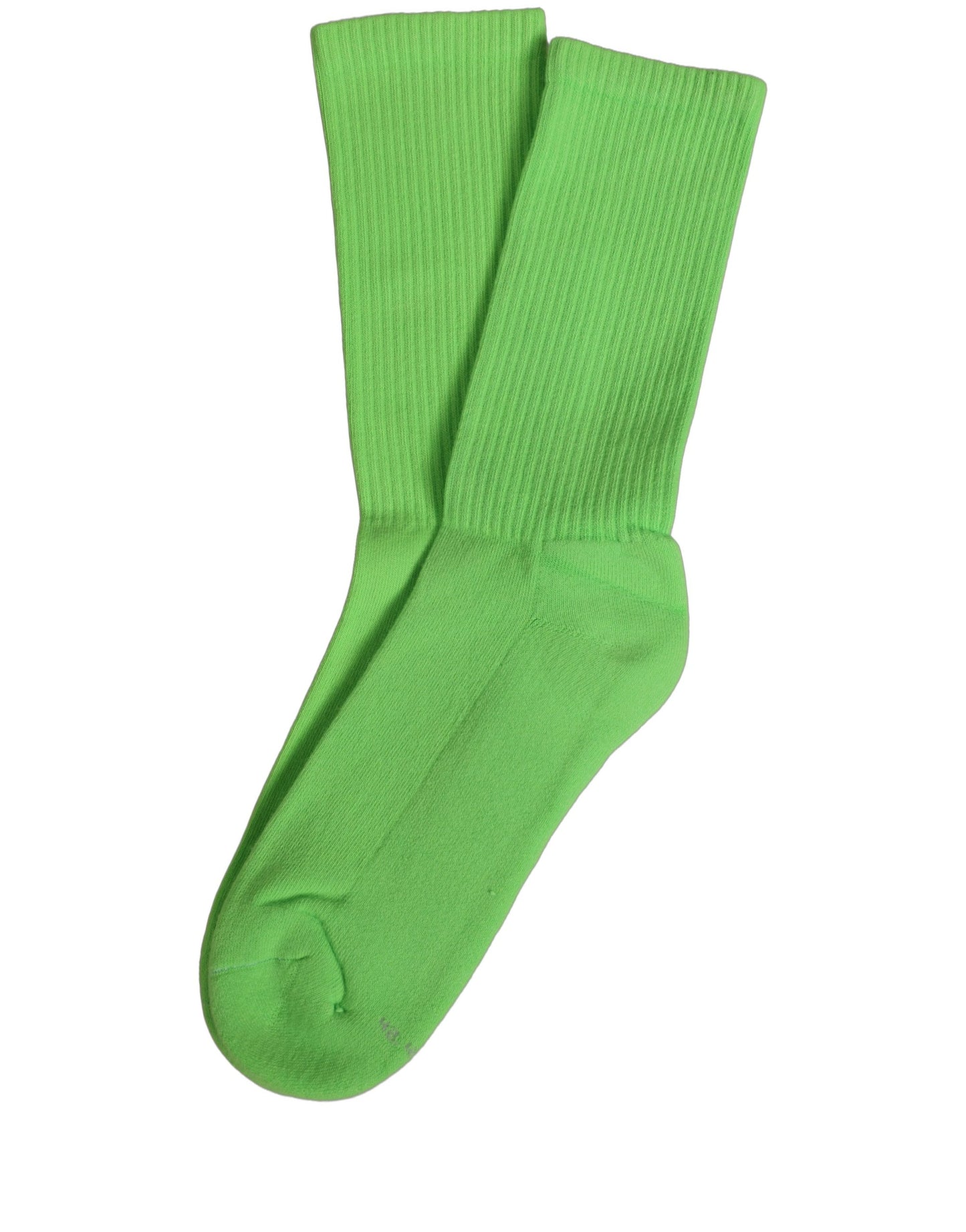 Green Cotton Ribbed Mid Calf Women Accessory Socks