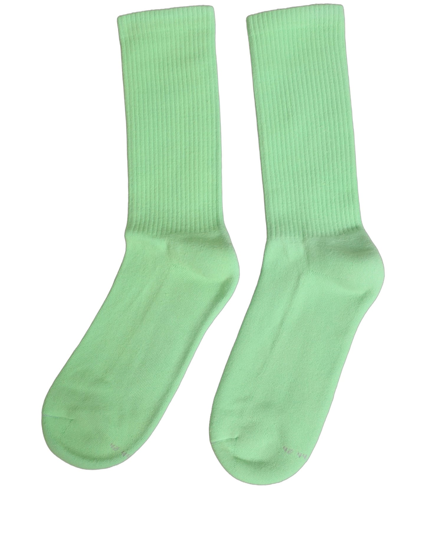 Green Cotton Ribbed Mid Calf Women Accessory Socks