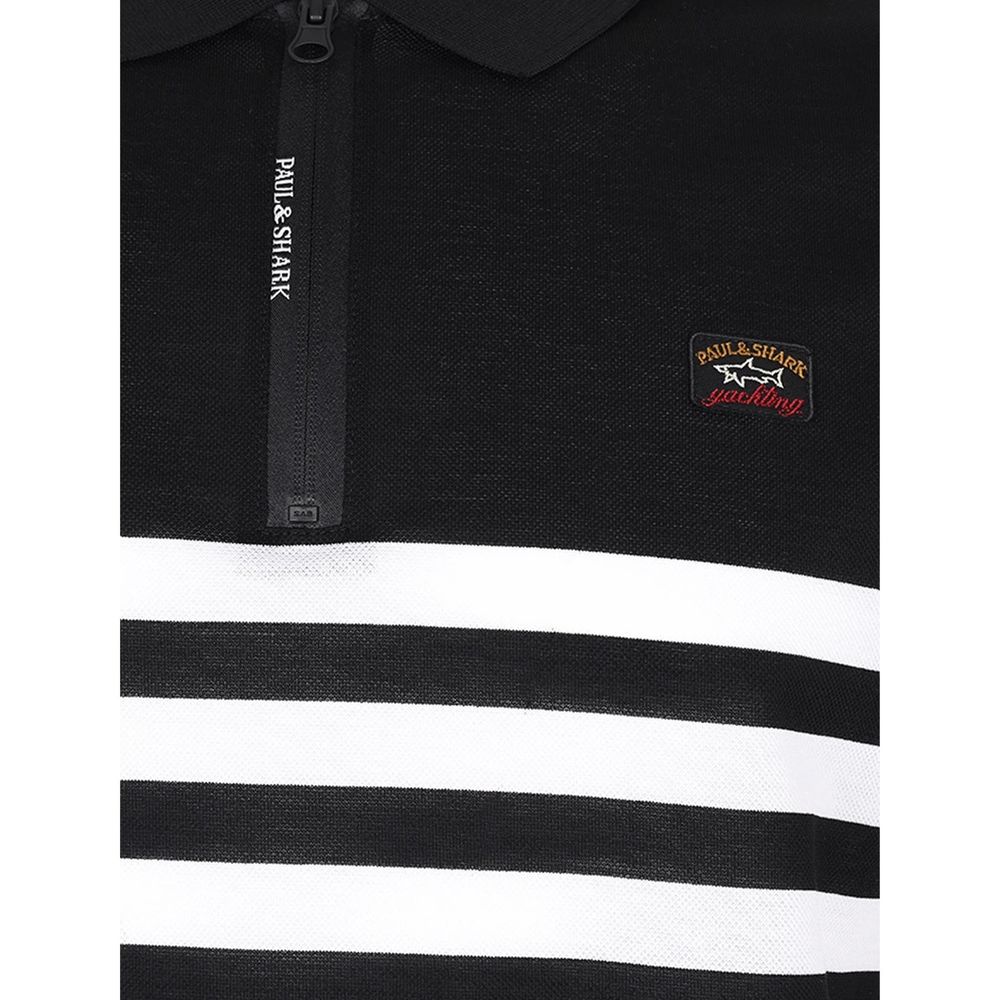 Black Cotton Polo Shirt