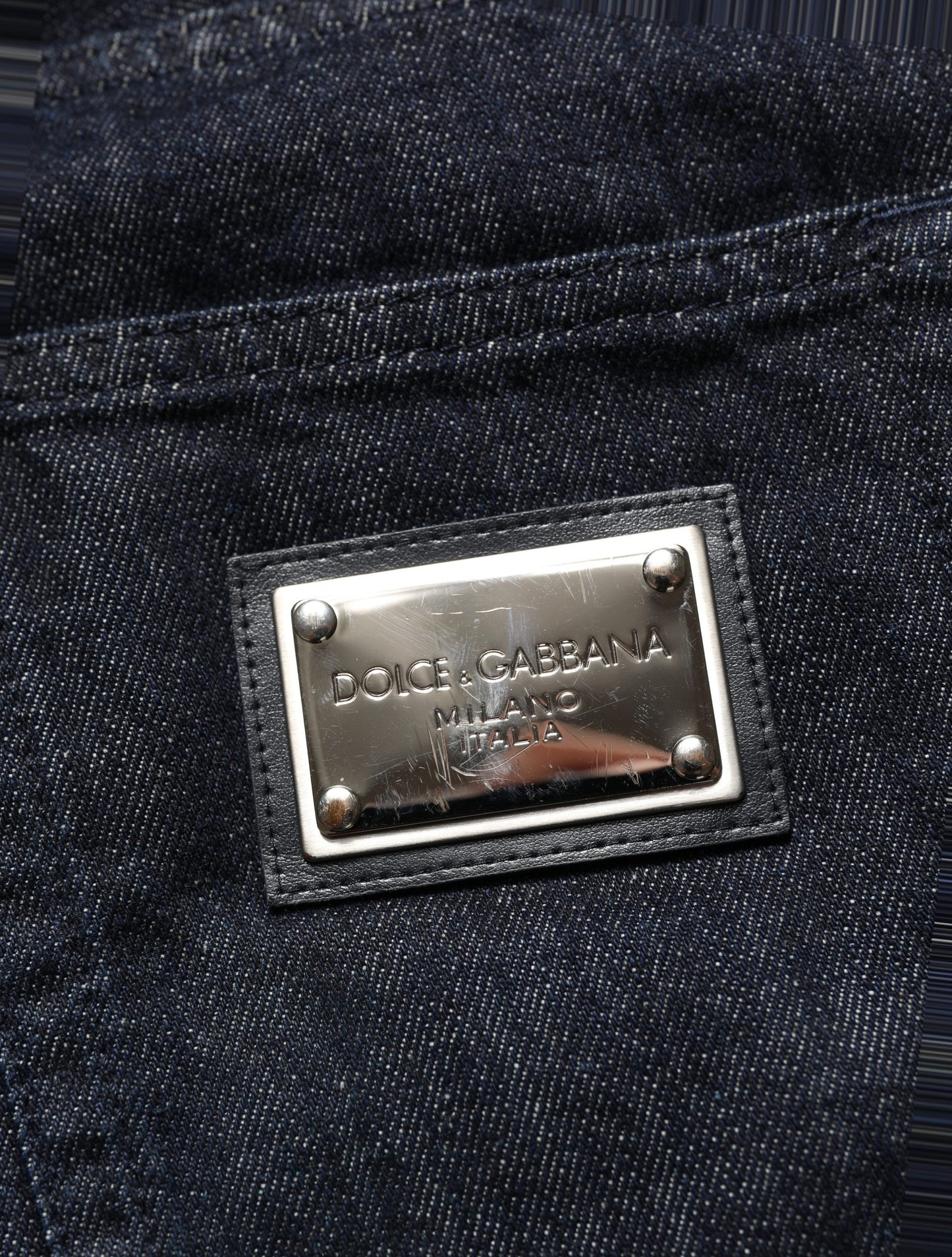 Dark Blue Relaxed Wide Leg Cotton Denim Jeans