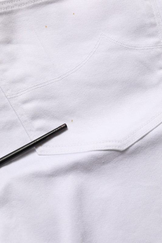 White Skinny Fit Mid Waist Men Denim Trouser Jeans