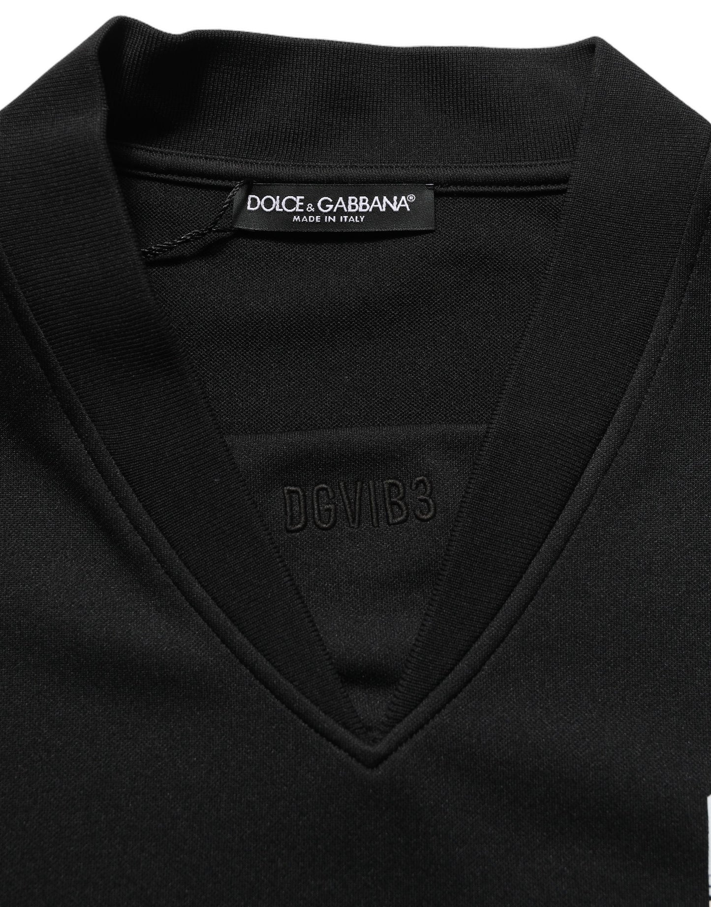 Black Polyester DGVIB3 Oversized Jersey T-shirt