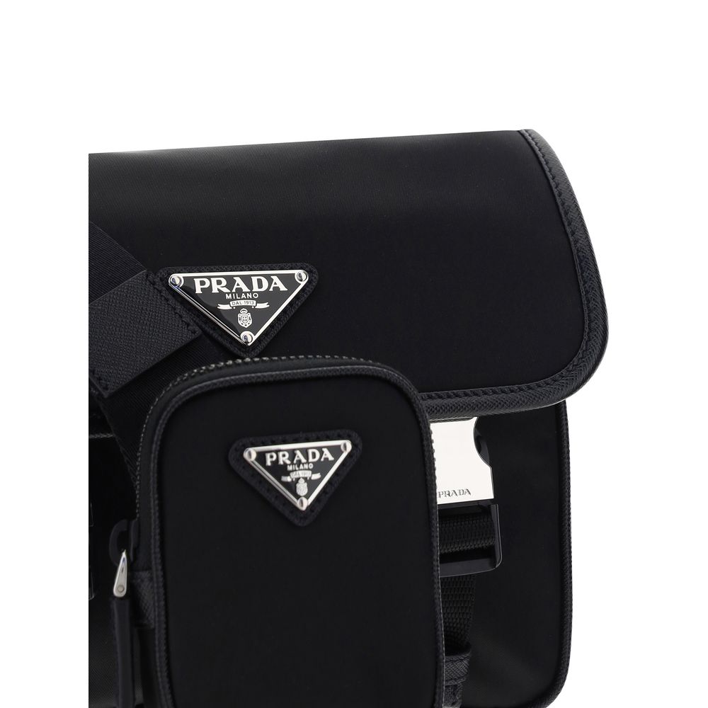 Black Polyamide Shoulder Bag