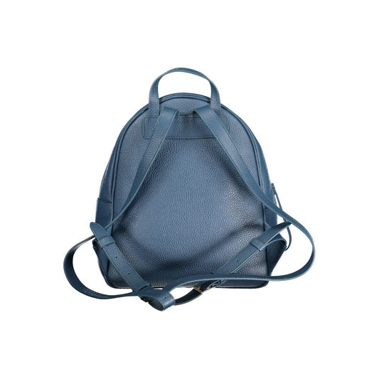 Blue Leather Womens Backpack