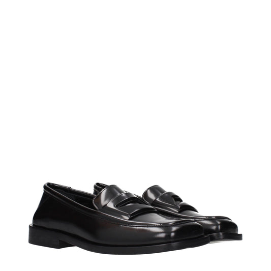Black Leather Slip-On Loafers