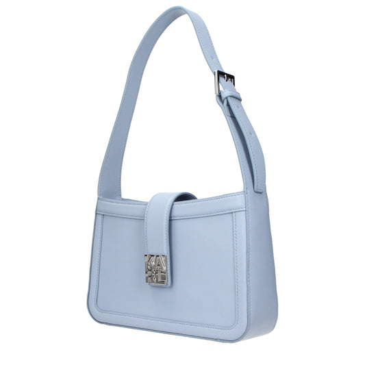 Light Blue Leather Shoulder Bag