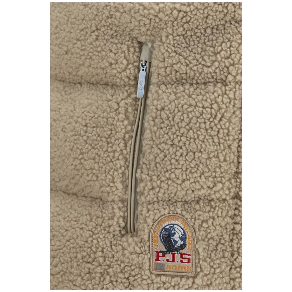 Beige Polyester Sleeveless Jacket