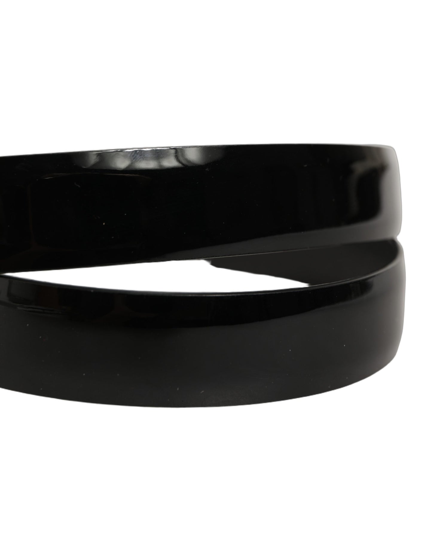 Black Classic Leather Gold Tone Buckle Belt