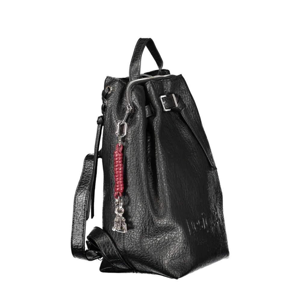 Black Polyurethane Women's Backpack