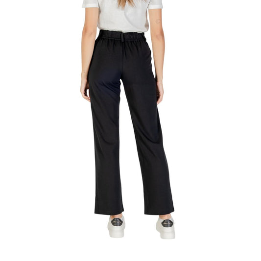 Black Viscose Casual Pants