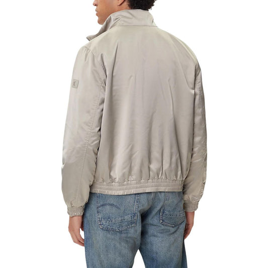 Beige Recycled Polyester Full-Length Jacket