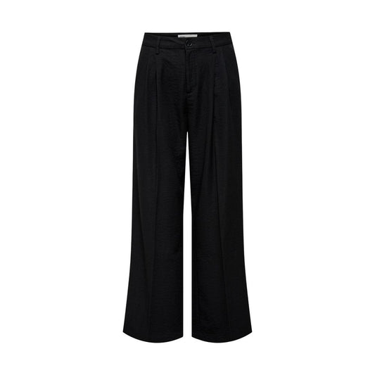 Black Viscose Casual Pants