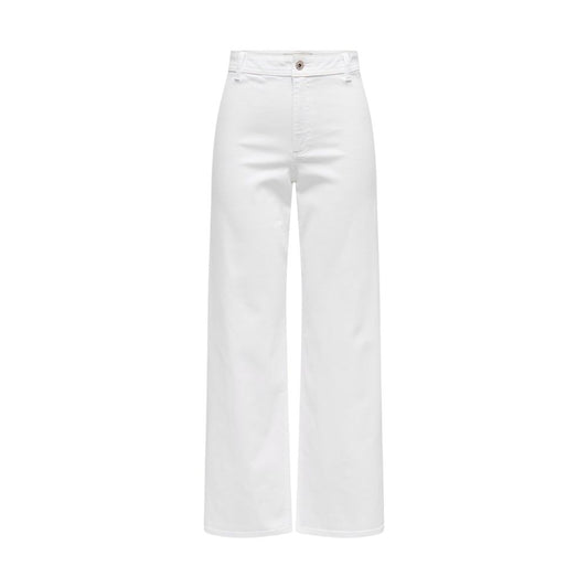 White Cotton Flared Pants