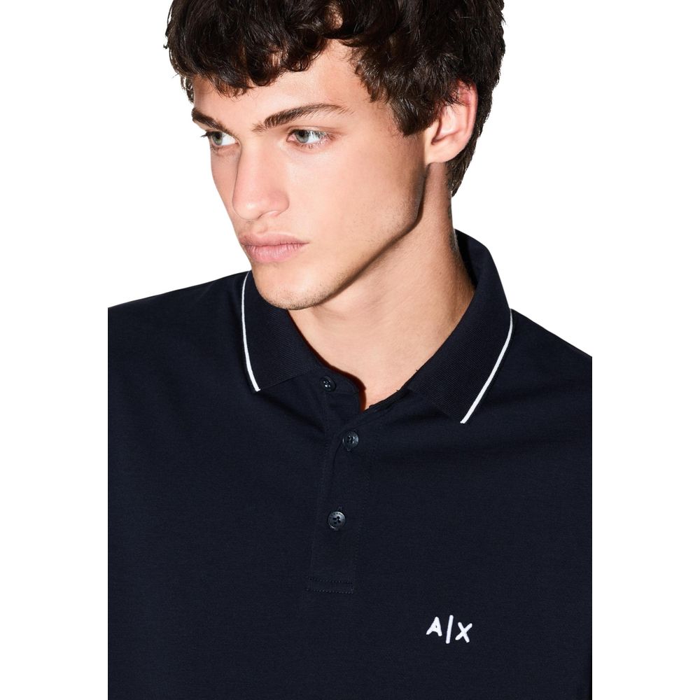 Blue Cotton Polo Shirt