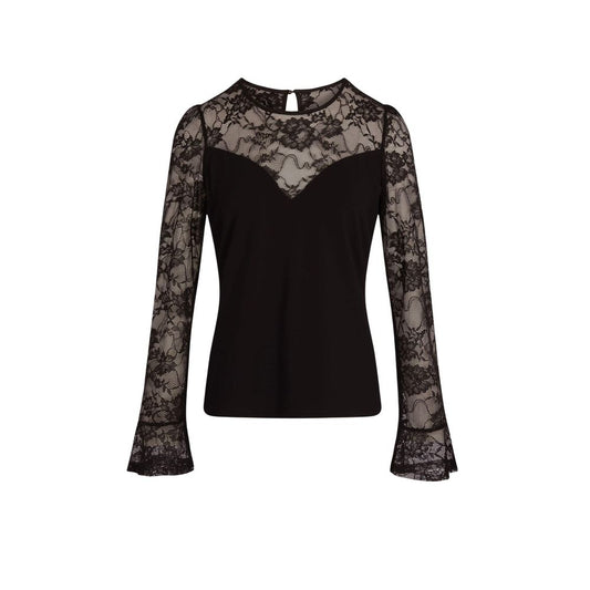Black Viscose Long Sleeve T-Shirt