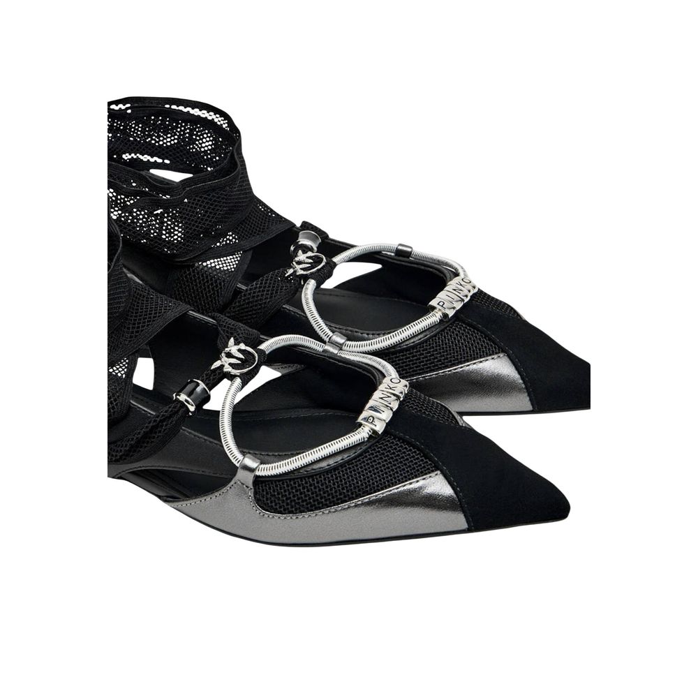 Black Leather Platform Pumps