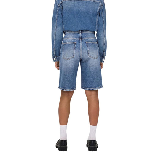Blue Cotton Bermuda Shorts