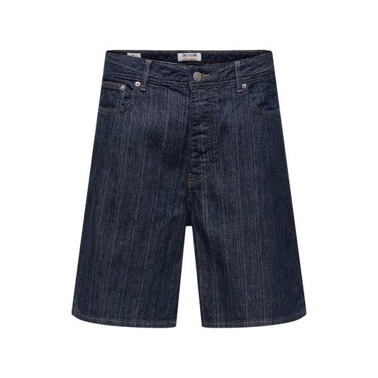 Blue Cotton Bermuda Shorts