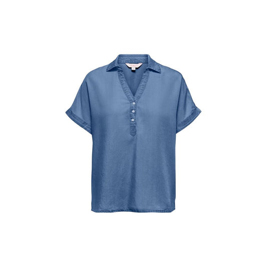 Blue Lyocell Shortsleeve Shirt