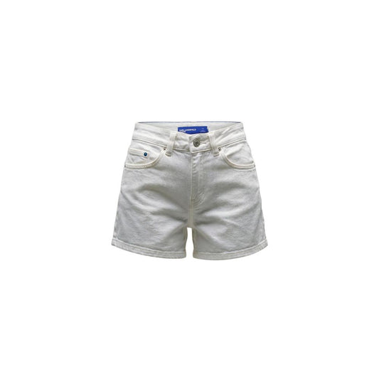 Cream Denim Shorts
