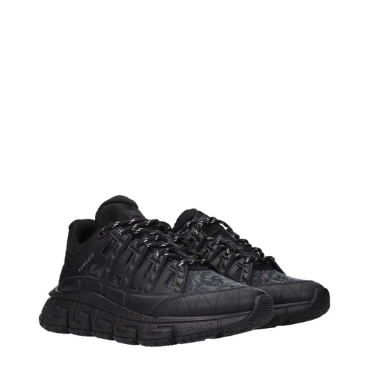 Black Fabric Athletic Sneakers
