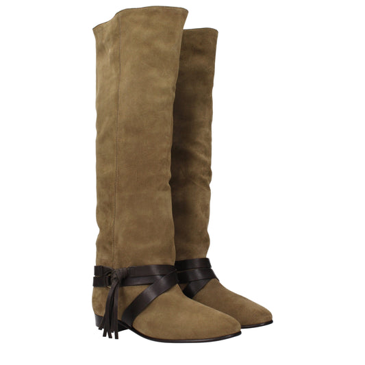 Green Leather Over The Knee