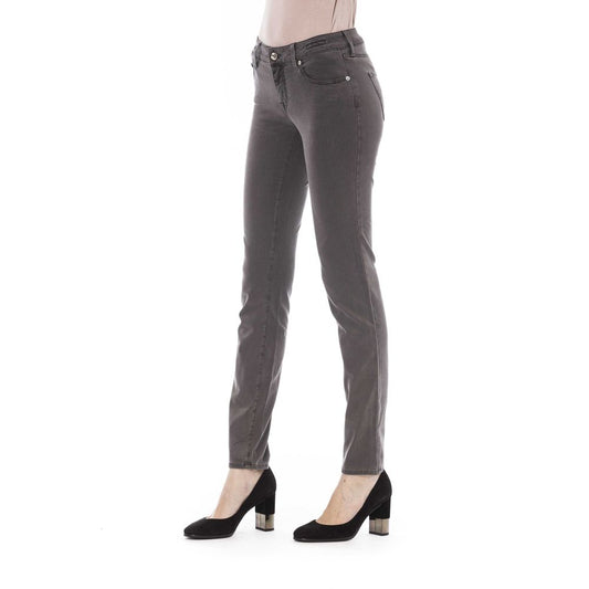Gray Cotton Women Jeans