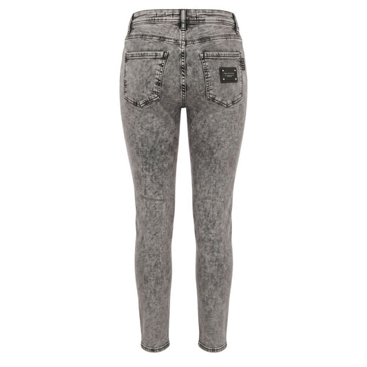 Grey Cotton Women Jeans