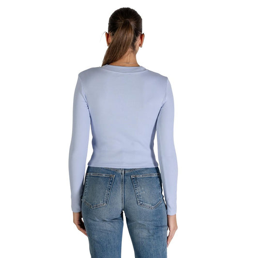 Blue Cotton Long Sleeve T-Shirt