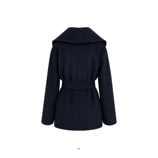Blue Virgin Wool Full-Length Jacket