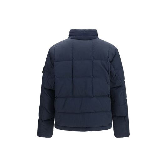 Blue Nylon Full-Length Jacket