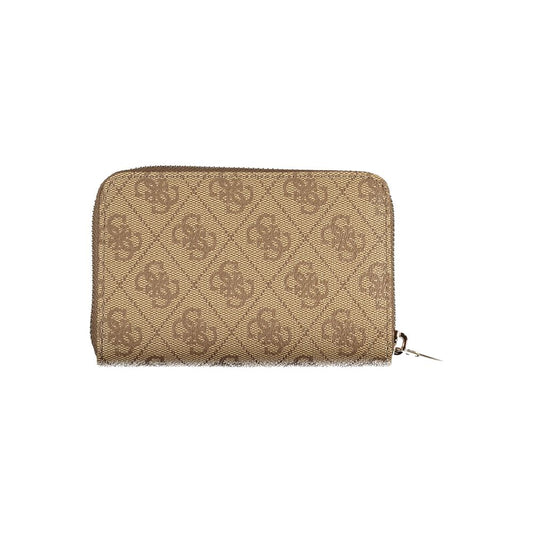 Beige Polyurethane Women Wallet