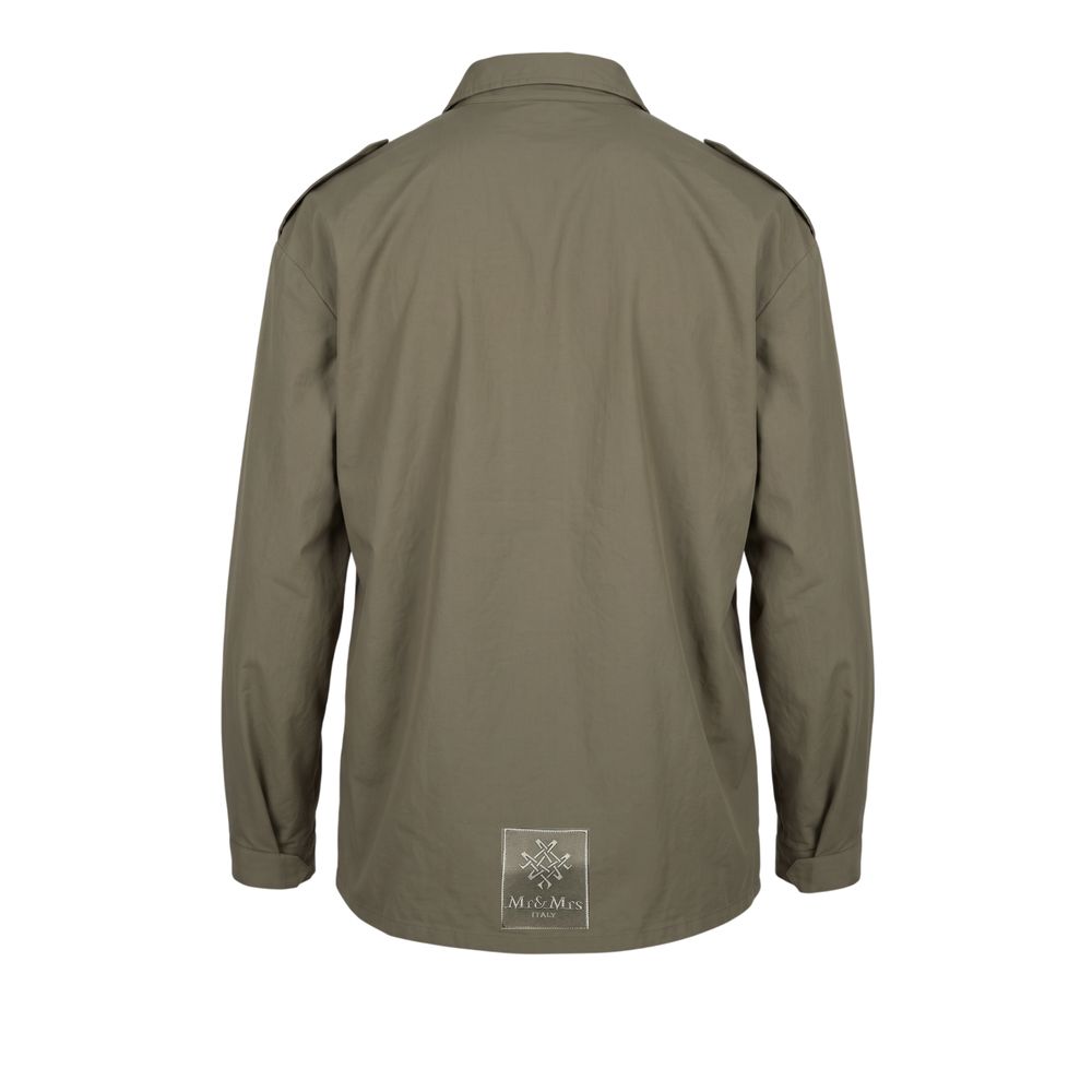 Green Polyurethane Men Jacket