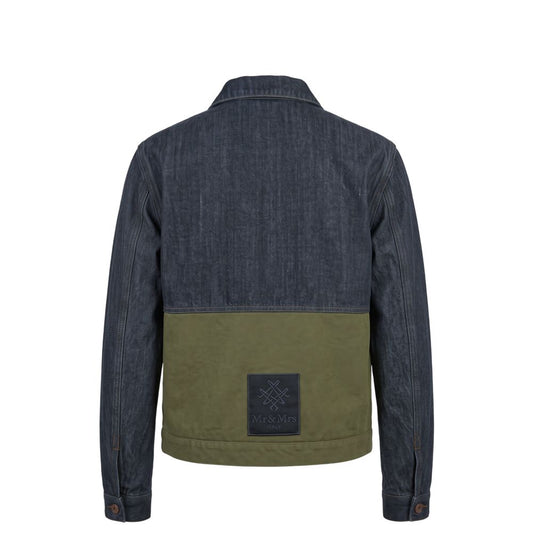 Blue Cotton Mens Jacket