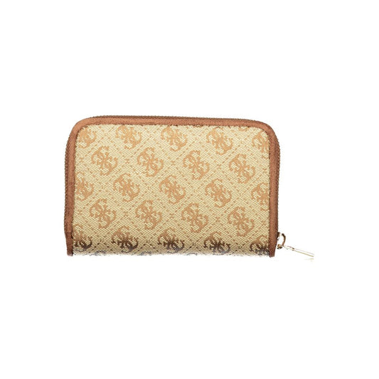 Beige Polyester Women's Wallet