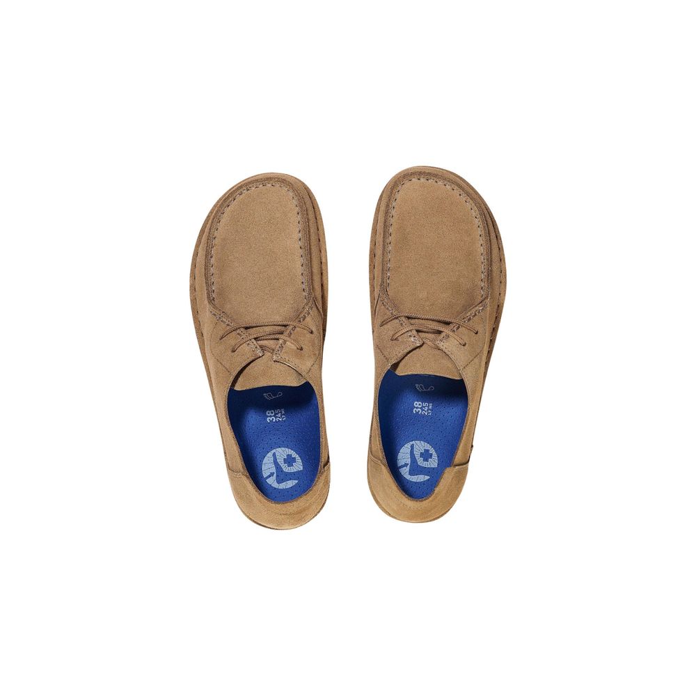 Beige Suede Leather Oxfords And Derbies