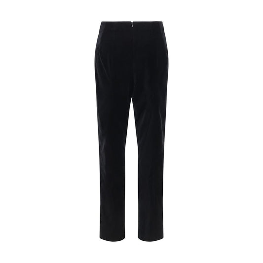 Black Cotton Casual Pants